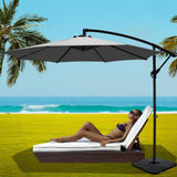 NNEDSZ Umbrella Outdoor Umbrellas Cantilever Sun Stand UV Garden Base Grey 3M