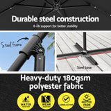 NNEDSZ Outdoor Umbrella 3M Cantilever Beach LED Garden Shade Patio Charcoal