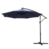 NNEDSZ Outdoor Umbrella 3M Cantilever Beach LED Umbrellas Garden Shade Patio