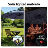 NNEDSZ Outdoor Umbrella 3M Cantilever Beach LED Umbrellas Garden Shade Patio