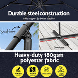 NNEDSZ Outdoor Umbrella 3M Cantilever Beach LED Umbrellas Garden Shade Patio