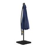 NNEDSZ Outdoor Umbrella 3M Cantilever Beach LED w/Base Garden Shade Patio Navy
