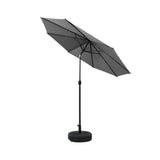 NNEDSZ 2.7m Outdoor Umbrella w/Base Pole Stand Garden Sun Charcoal