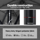 NNEDSZ 2.7m Outdoor Umbrella w/Base Pole Stand Garden Sun Charcoal