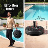 NNEDSZ 2.7m Outdoor Umbrella w/Base Pole Stand Garden Sun Charcoal