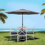 NNEDSZ 2.7m Outdoor Umbrella w/Base Pole Stand Garden Sun Charcoal