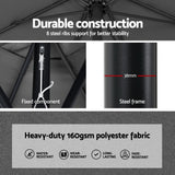 NNEDSZ Outdoor Umbrella 2.7m Beach Pole Garden Tilt Sun Patio UV Charcoal