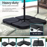 NNEDSZ 4.57m Outdoor Umbrella w/Base Stand Beach Pole Garden Tilt Beige