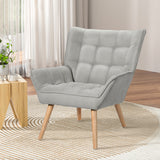 NNEDSZ Artiss Armchair Lounge Chair Accent Chairs Sofa Linen Fabric Cushion Seat Grey