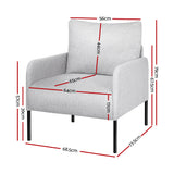 NNEDSZ Armchair Accent Chair Pillow Fabric Grey