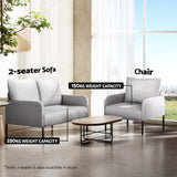 NNEDSZ Armchair Accent Chair Pillow Fabric Grey