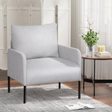 NNEDSZ Armchair Accent Chair Pillow Fabric Grey