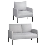 NNEDSZ Artiss Armchair 4 Seater Sofa Set Pillow Gery Kane
