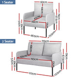 NNEDSZ Artiss Armchair 4 Seater Sofa Set Pillow Gery Kane
