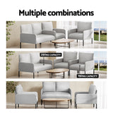 NNEDSZ Artiss Armchair 4 Seater Sofa Set Pillow Gery Kane