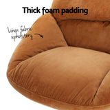 NNEDSZ Artiss Armchair Set with Ottoman Linen Fabric Orange Yaro