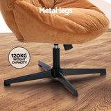 NNEDSZ Artiss Armchair Set with Ottoman Linen Fabric Orange Yaro