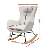 NNEDSZ Rocking Chair Armchair Pillow Boucle White