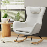 NNEDSZ Rocking Chair Armchair Pillow Boucle White