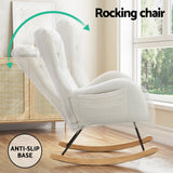NNEDSZ Rocking Chair Armchair Pillow Boucle White