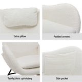 NNEDSZ Rocking Chair Armchair Pillow Boucle White