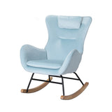NNEDSZ Artiss Rocking Chair Armchair Pillow Velvet Blue