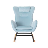 NNEDSZ Artiss Rocking Chair Armchair Pillow Velvet Blue