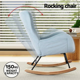 NNEDSZ Artiss Rocking Chair Armchair Pillow Velvet Blue
