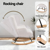 Artiss Rocking Armchair Nursing Chair Boucle Fabric White