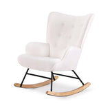 Artiss Rocking Armchair Nursing Chair Boucle Fabric White