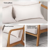 NNEDSZ Armchair Lounge Chair Accent Armchairs Couch Sofa Loveseat Beige Wood