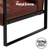 NNEDSZ Armchair Lounge Chair Accent Chairs PU Leather Sofa Brown Metal Frame