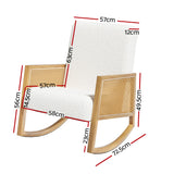 NNEDSZ Armchair Rocking Chair Boucle Rattan White