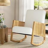 NNEDSZ Armchair Rocking Chair Boucle Rattan White