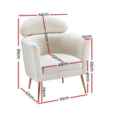 NNEDSZ Artiss Armchair Boucle Fabric White Yoli