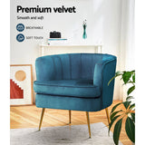 NNEDSZ Artiss Armchair Velvet Blue Norvia