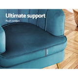 NNEDSZ Artiss Armchair Velvet Blue Norvia