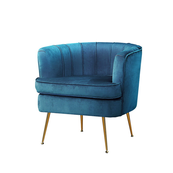 NNEDSZ Artiss Armchair Velvet Blue Norvia