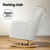 NNEDSZ Rocking Chair Armchair Linen Fabric Beige Jonah