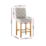 NNEDSZ Artiss 2x Bar Stools Linen Upholstered Chairs