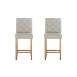 NNEDSZ Artiss 2x Bar Stools Linen Upholstered Chairs