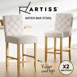 NNEDSZ Artiss 2x Bar Stools Linen Upholstered Chairs