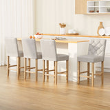 NNEDSZ Artiss 4x Bar Stools Linen Upholstered Chairs