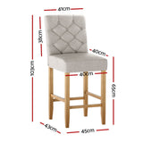 NNEDSZ Artiss 4x Bar Stools Linen Upholstered Chairs