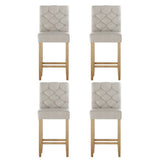 NNEDSZ Artiss 4x Bar Stools Linen Upholstered Chairs