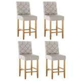 NNEDSZ Artiss 4x Bar Stools Linen Upholstered Chairs