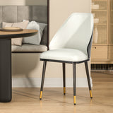 NNEDSZ Artiss Dining Chairs Set of 2 Leather Seat Beige and Black