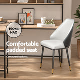 NNEDSZ Artiss Dining Chairs Set of 2 Leather Seat Beige and Black