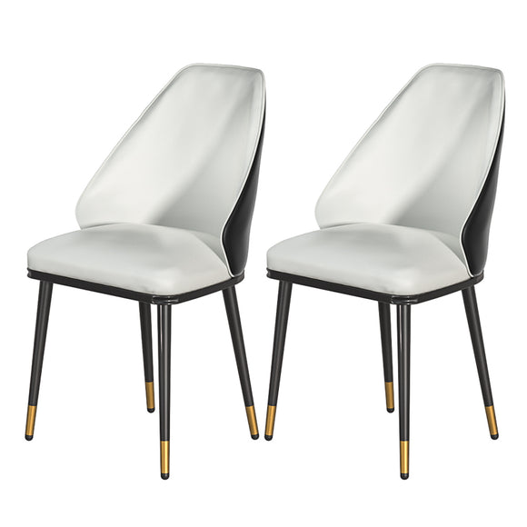 NNEDSZ Artiss Dining Chairs Set of 2 Leather Seat Beige and Black