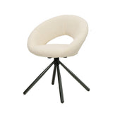 NNEDSZ Dining Chairs Set of 2 Sherpa Boucle Swivel Base
